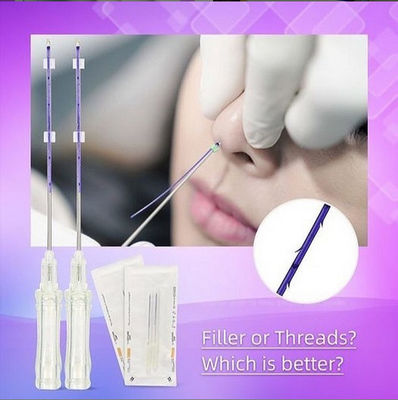 Absorbable  PDO &amp; PCL  Bidirectional Cog/babed threads for immediately nose lifting